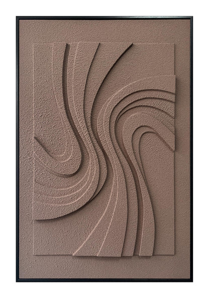 MIX3D Wall Art 3D Textured Sandstone, 24x36 Inch Framed Handcrafted Artwork, Ready to Hang for Living Room Bedroom Office