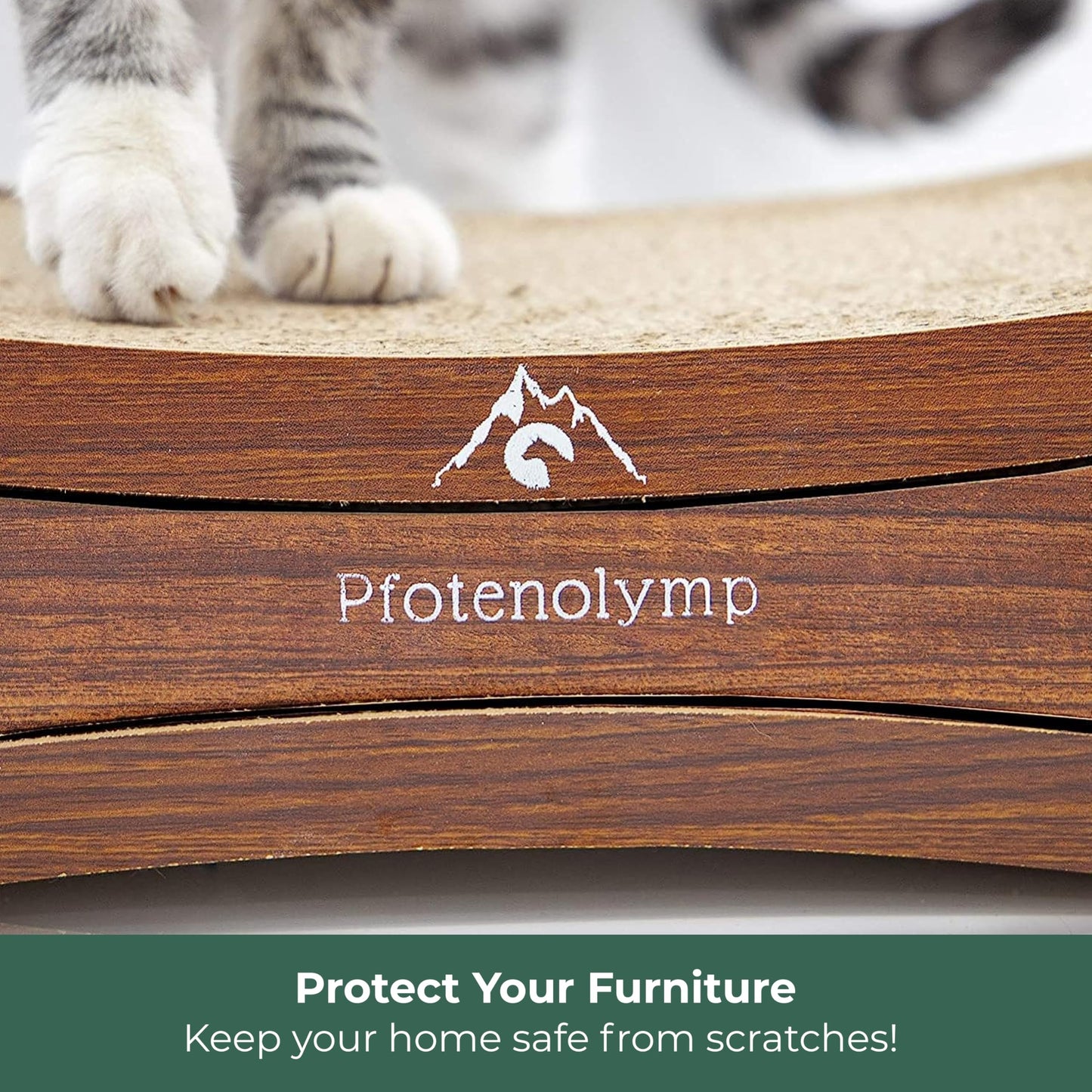 Pfotenolymp Premium Scratching Board/Scratch Lounge for Cats - Scratcher/Cat Scratching Pad - with Corrugated Board & Catnip - Cardboard Scratching Board