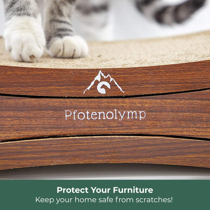 Pfotenolymp Premium Scratching Board/Scratch Lounge for Cats - Scratcher/Cat Scratching Pad - with Corrugated Board & Catnip - Cardboard Scratching Board