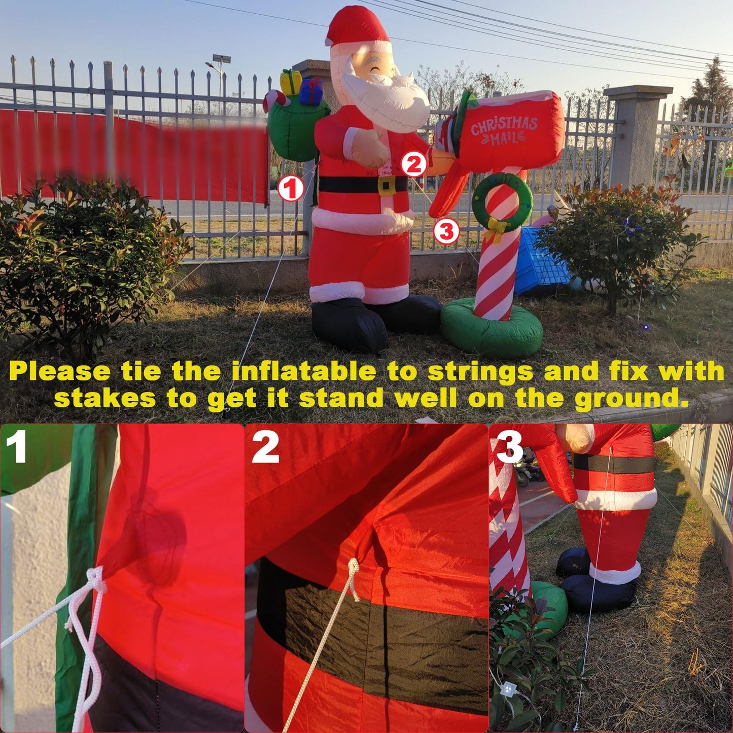 Lulu Home 8FT H Christmas Inflatable Decoration, Giant Blow Up Santa Presenting Gifts to A Mailbox, Xmas Inflatable Santa Blowups with Storage Bag for Winter Holiday Indoor Outdoor Decor
