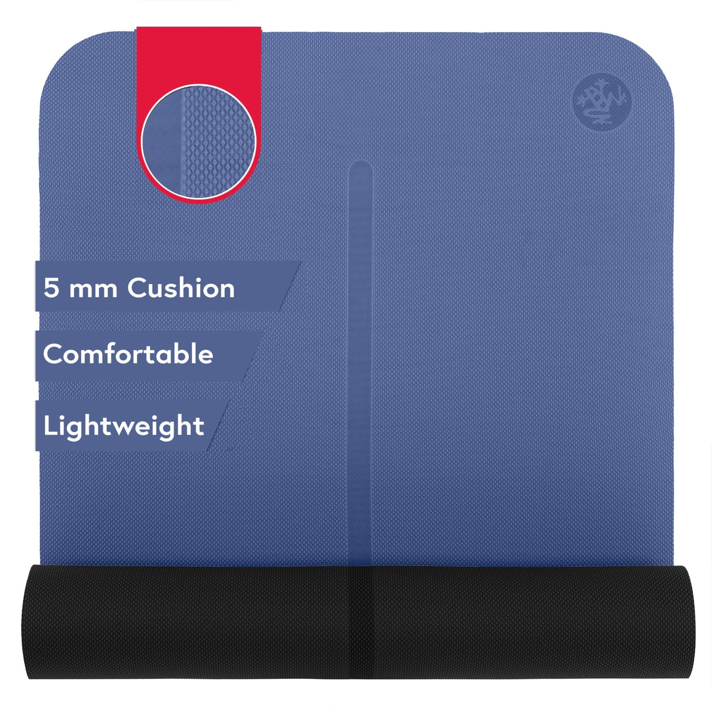 Manduka Begin Yoga Mat 68" - 5mm Cushioning | Comfortable, Lightweight & Reversible with Alignment Stripe | Budget-Friendly | 68 x 24 inches