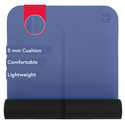 Manduka Begin Yoga Mat 68" - 5mm Cushioning | Comfortable, Lightweight & Reversible with Alignment Stripe | Budget-Friendly | 68 x 24 inches