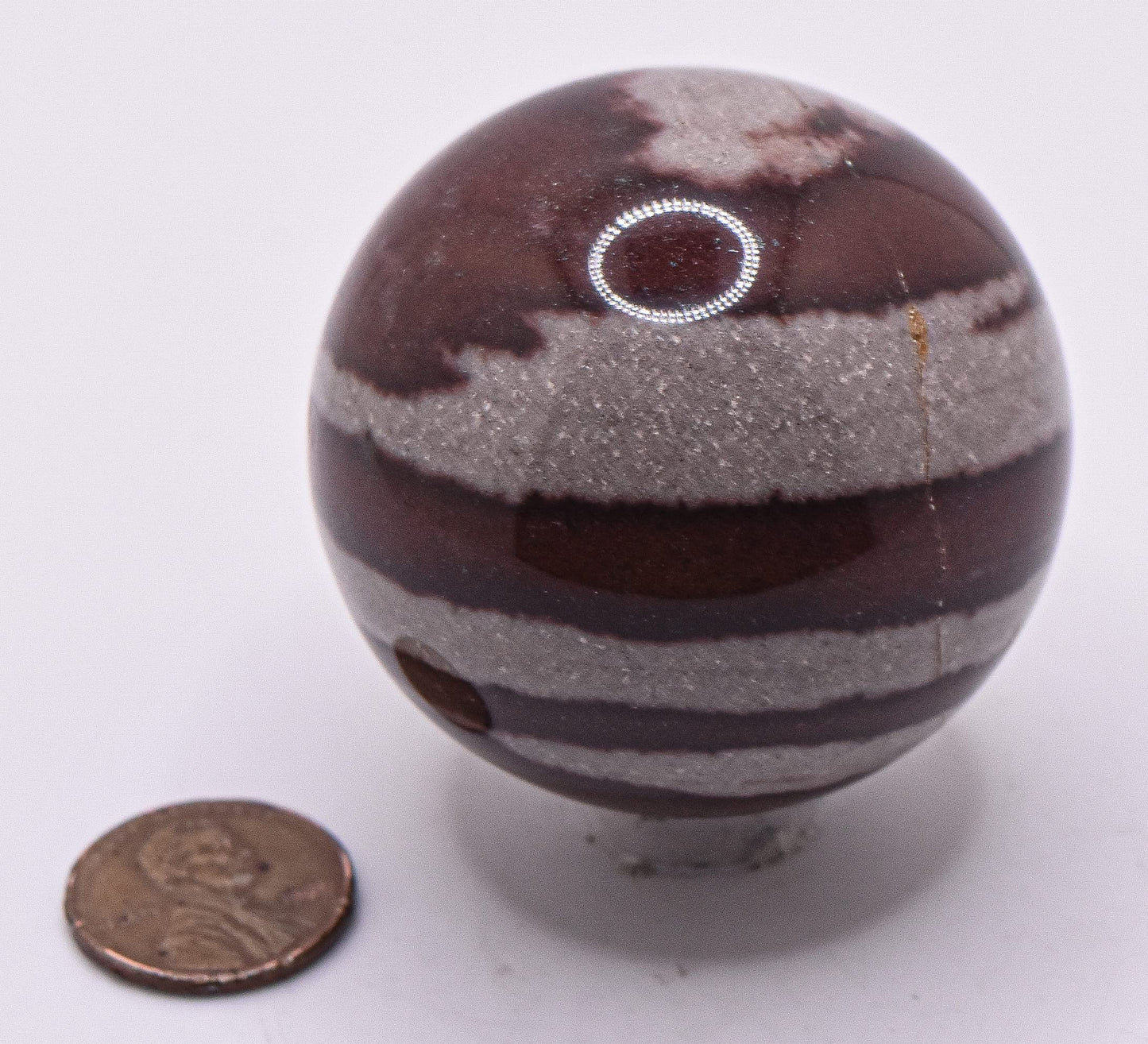 HQRP 48mm Shiva Lingam Sphere Polished Natural Narmada River Lingham Gemstone Crystal Mineral Collectible Décor Ball - India + Stand (1PC)