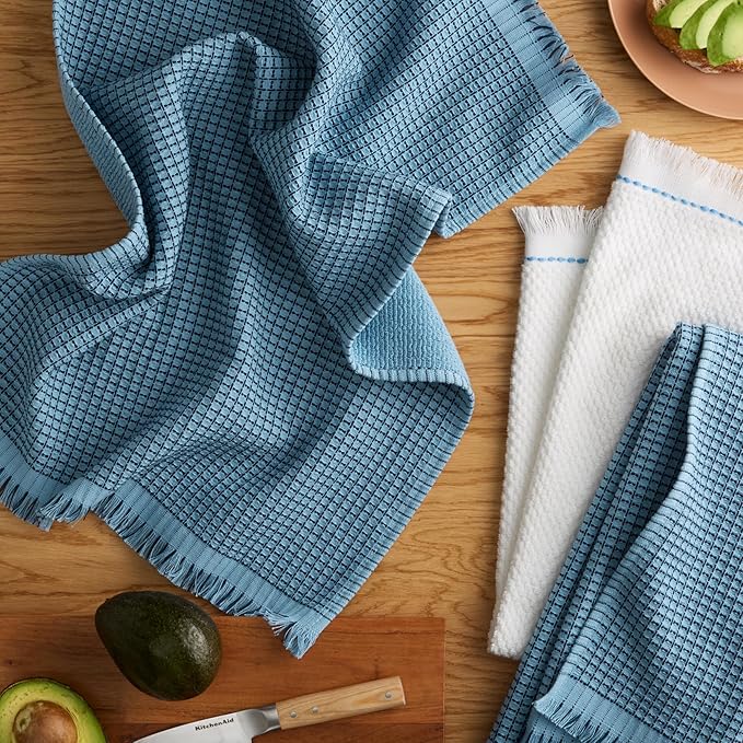 KitchenAid Gourmet Series Gridlines Kitchen Towels 3-Pack Set, 100% Cotton
