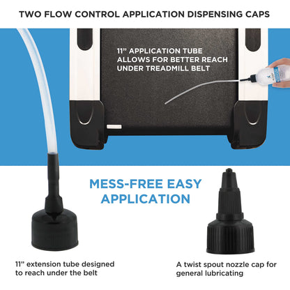 Action Fitness 100% Silicone Treadmill Lubricant for Belt Maintenance - 4oz Bottle, Dual Applicators for Easy Lube Application - Extends Life, Smooths Operation