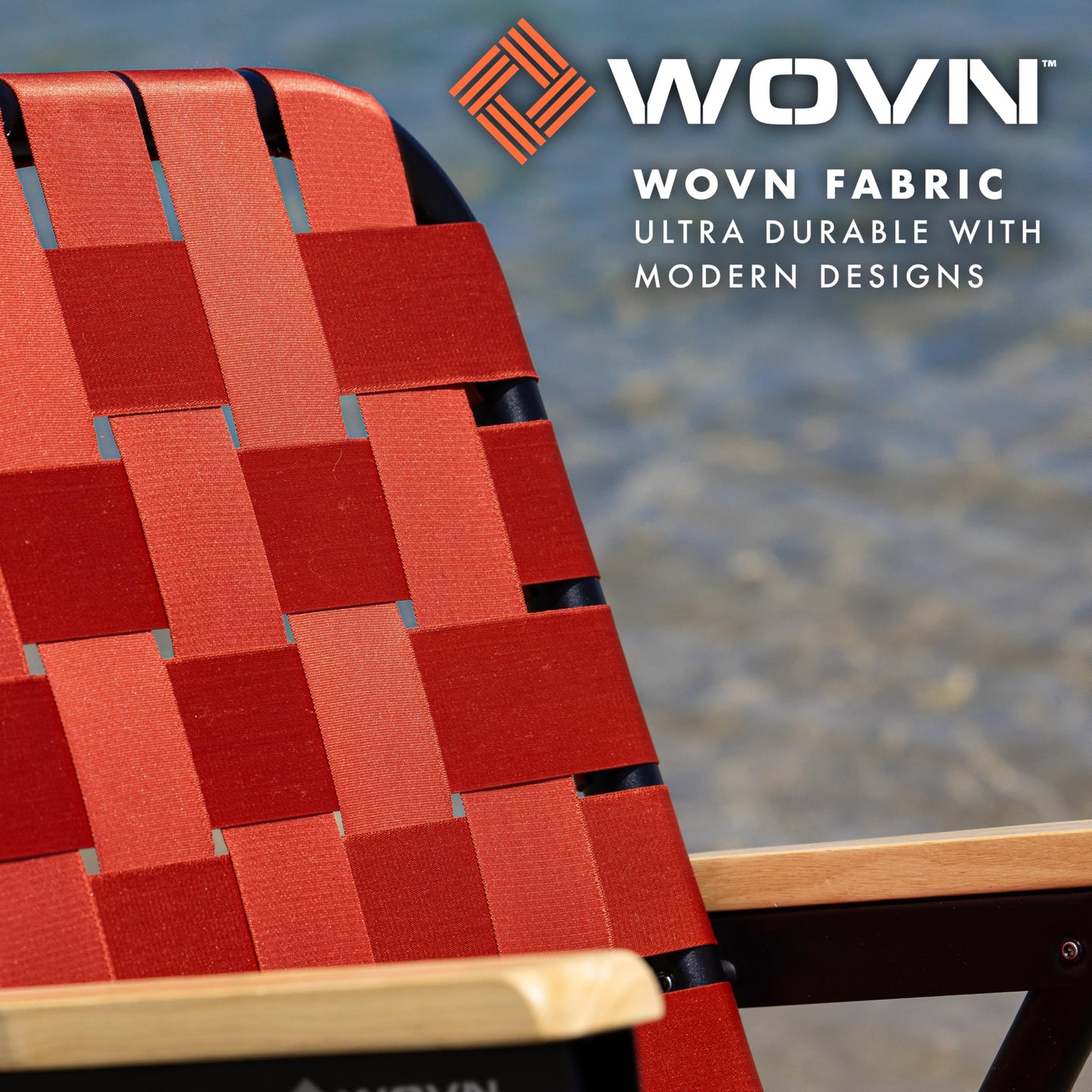 GoSports Outdoors WOVN Beach Backpack Chair - Premium Folding Camping Chair - 9 Styles Available - Burnt RED