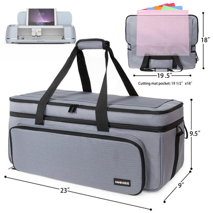 AMOIGEE Double Layer Carrying Storage Organizer Case - Compatible with Cricut Makers, Protective Travel Tote Bag for Silhouette Cameo 3/4, Cricut Accessories