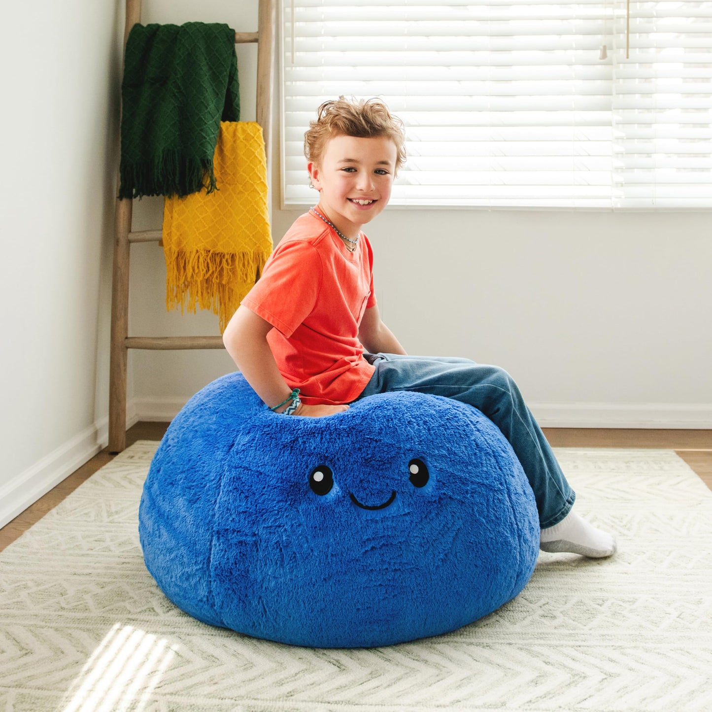 Big Joe Classic Bean Bag Chair, Mini Clouds Oat Smartmax, Durable Polyester Nylon Blend, 2 feet Round