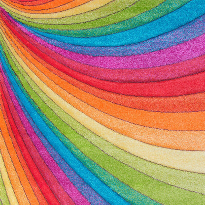 SrS Rugs® Candy Rainbow Rug - for Living Room, Lounge, Hallway, Kids Room, Playroom, Nursery - Boys & Girls - Hippy - Pride - Brighten Your Home (Rainbow, 67cm x 120cm)