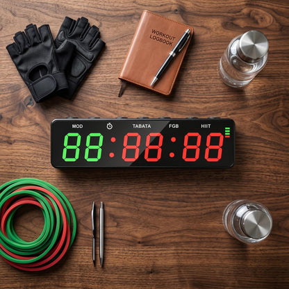 Decumeby Gym Timer, 12/24H Portable Gym Clock, Workout Interval Timer with Countdown/up & Stopwatch, Magnetic Fitness Digital for Home Garage Boxing