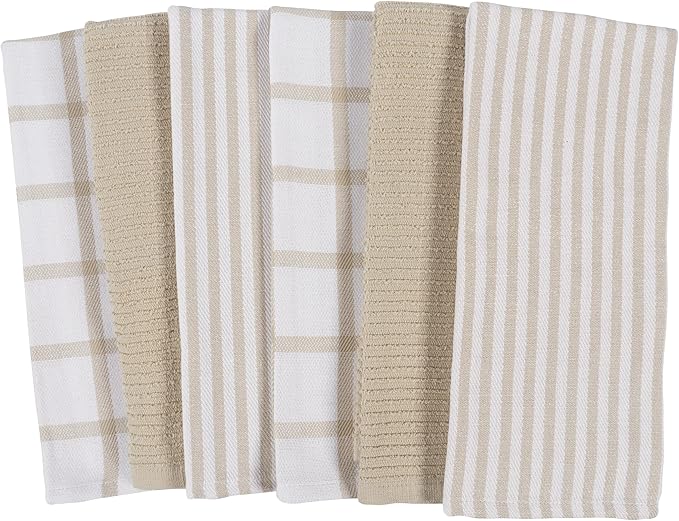 KAF Home Premium Kitchen Towels, Large 100% Cotton, Flat & Terry Absorbent Dish