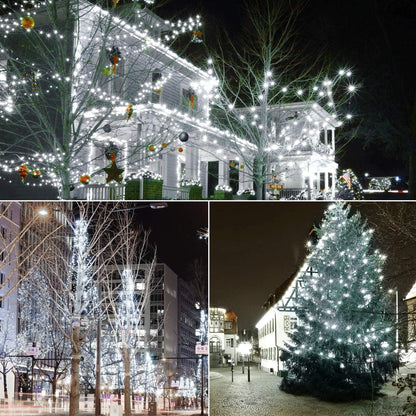 AIDDOMM 50 Counts Cool White LED Christmas Lights – 25ft 5mm White Christmas Lights Outdoor Commercial Grade Waterproof, Indoor Christmas Tree Decorations, Green Wire Mini String Lights, UL, IP:65