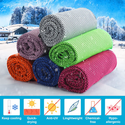 Honoson 20 Packs Cooling Towel, 40" x 12" Ice Towel for Neck and Face Microfiber Breathable Sport Sweat Rag for Gym, Yoga, Travel, Camping, Running, Fitness, Workout & More Activities
