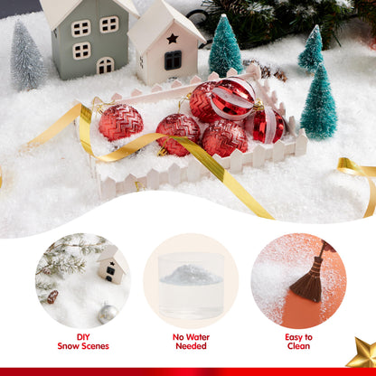 JOYIN 12oz Fake Snow Decoration Xmas Artificial Snow, 320g Plastic Fake Snowflakes for Christmas Tree Decoration Holiday Decor and Winter Displays