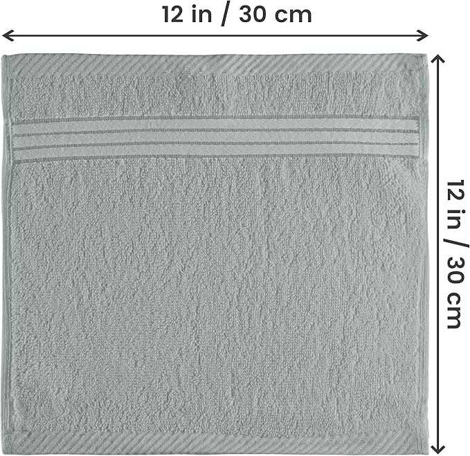 Utopia Towels Wash Cloths Set, 12 by 12 Inches, 100% Cotton Ring Spun, Highly