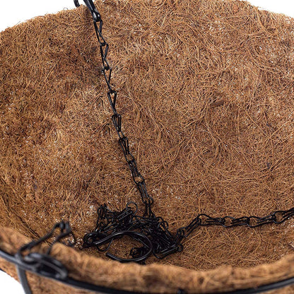 Tosnail 3 Pack 10" Metal Hanging Flower Pots Hanging Planters Plant Basket with Coco Fiber Liners