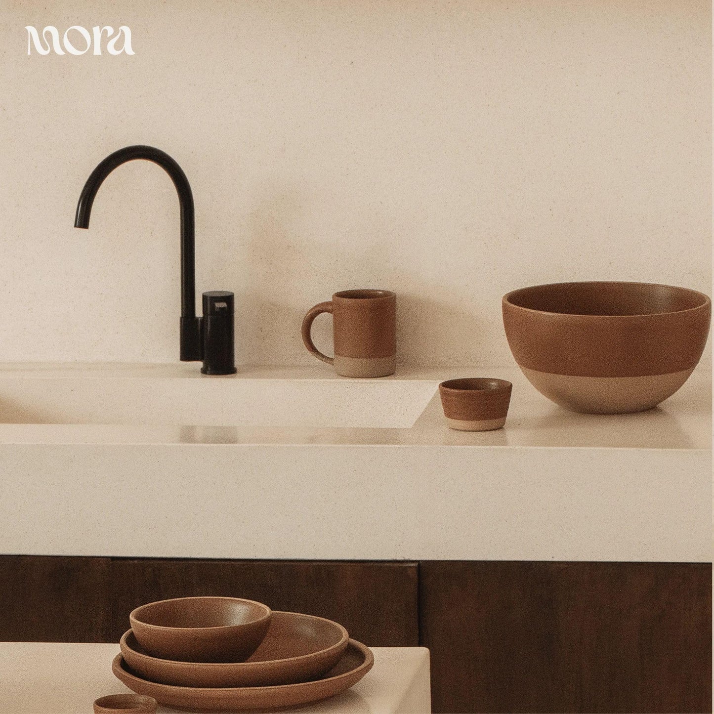 Mora Micro Ramekins Set of 4, 6oz Ceramic Pottery Baking Dishes - Microwave, Oven and Dishwasher Safe - Terracotta