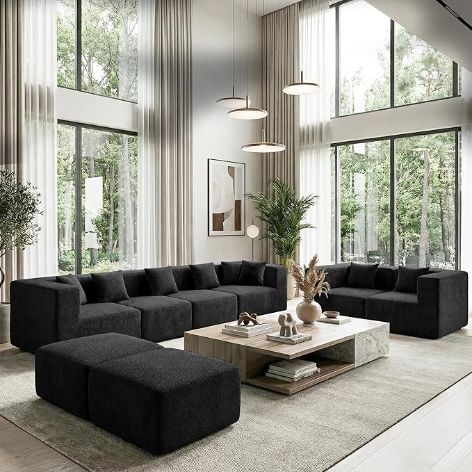 MONVANE Modular Sectional Sofa, Oversized 8 Seat Convertible U Shaped Couch