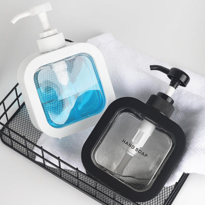 ONECOCOA Hand & Dish Soap Dispenser - Modern Plastic Pump with Labels - Black