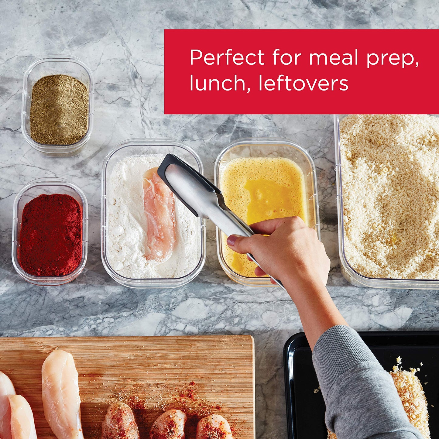 Rubbermaid Brilliance Food Storage Containers with Lids, Set of 22 | Large 9.6 Cup Container