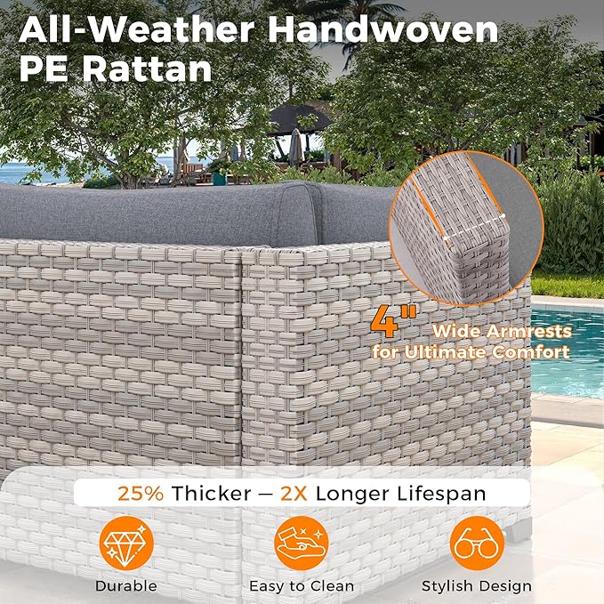 14-Seat Modern Patio Furniture Set