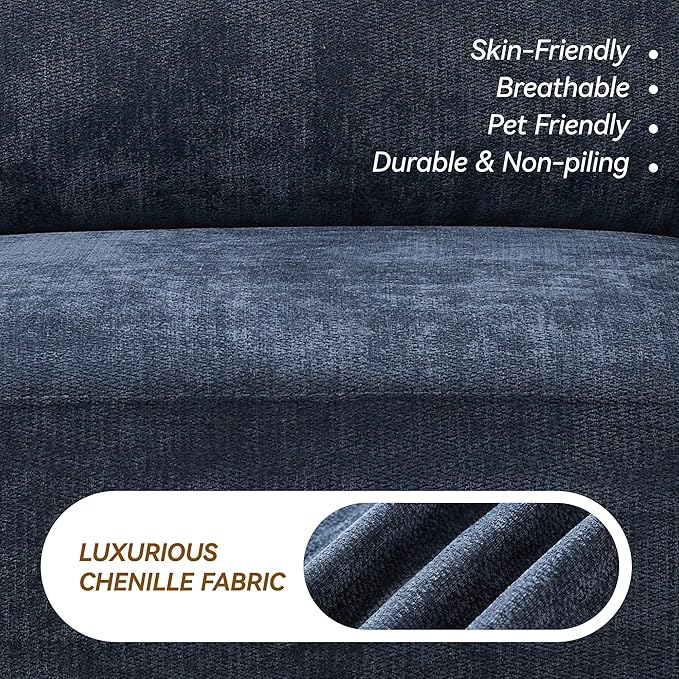 143.8" Modular Sectional Sofa Modern Chenille U Shaped Couch