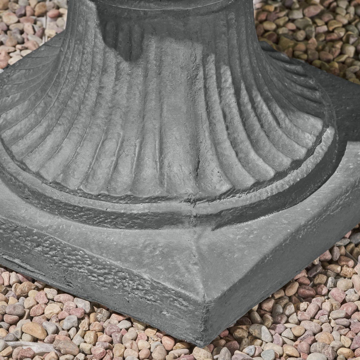 PETALORE Antique Gray Large Urn Planter Outdoor, Tall Pedestal Planters for Outdoor Plants, Classic Roman Garden Urn Flower Pot with Square Base, Magnesium Oxide Faux Stone Planter for Patio or Porch
