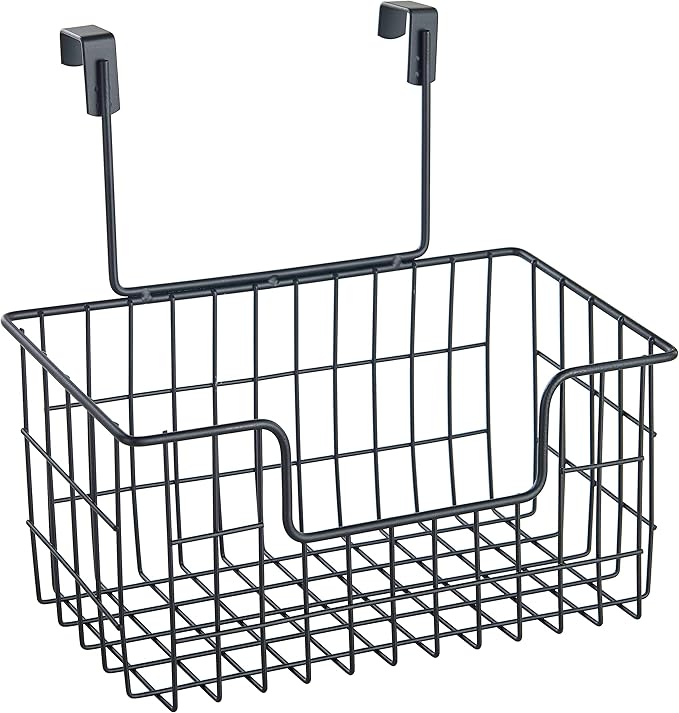 Wire Hanging Storage Basket 2 Packs, Wall Mounted Kitchen Bathroom Storage