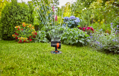Gardena Pipeline sprinkler system rectangular sprinkler: For watering areas of up to 216 m², reach of up to 18 m, spray spread of up to 12 m, Original System fitting (08251-20)