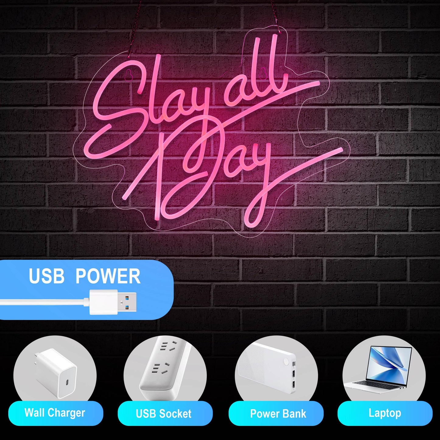 I'm So Happy You're Here Neon Sign for Wall Décor Dimmable LED Neon Light USB Powered Neon Art Signs Decor