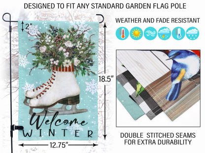 Double Sided Seasonal Garden Flags - Yard Flags Made of 100D Polyester - 12 Holiday Design Flags for All Seasons - Spring, Winter, Christmas, Thanksgiving - 12.75x18.5 Inch (Without Flagpole)