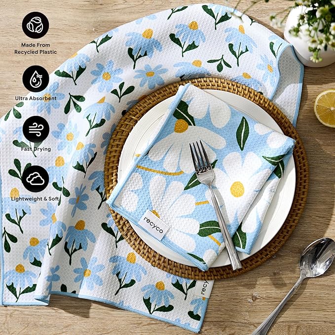 RECYCO Waffle Kitchen Towel Set of 2