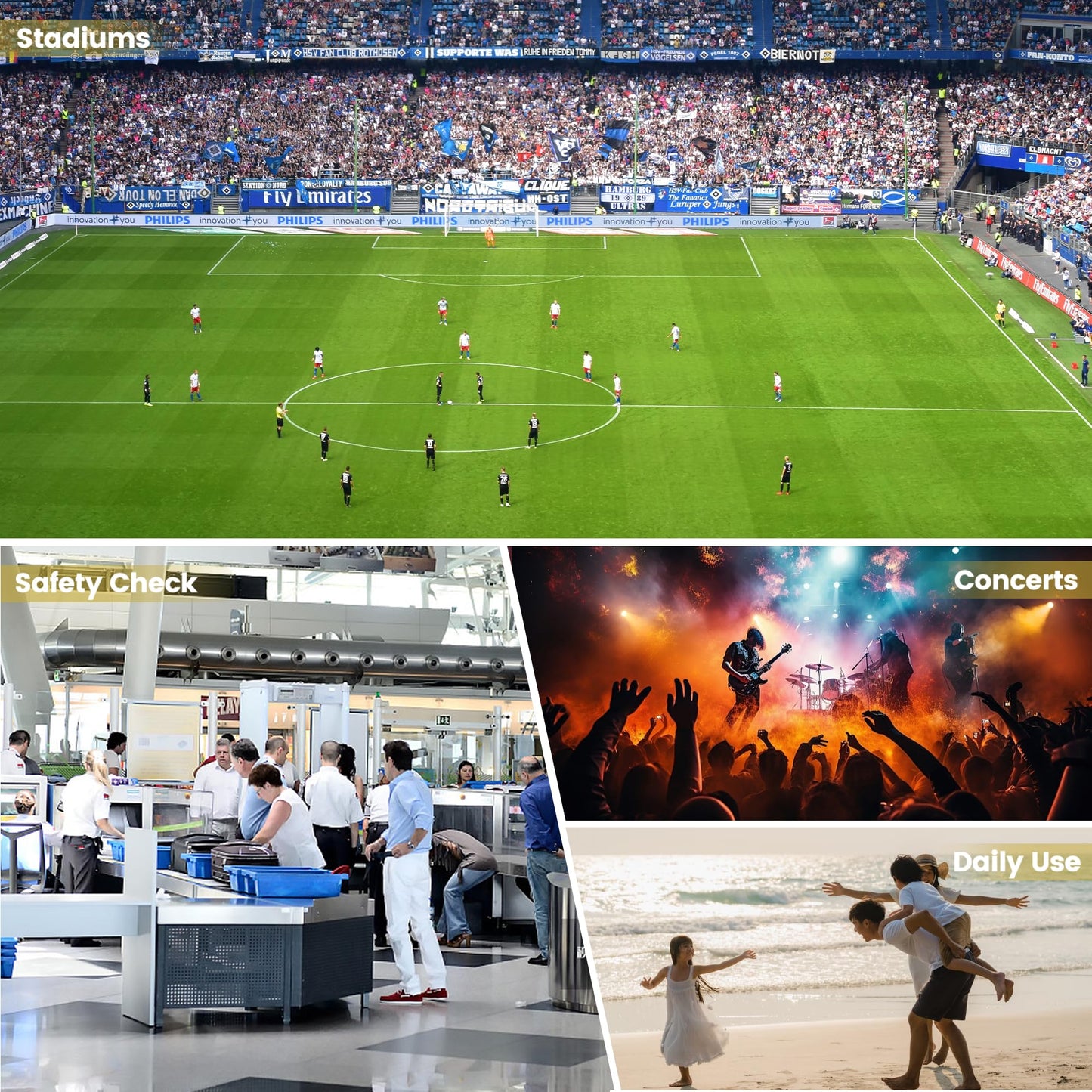 UEASE Clear Bag for Stadium Events 12×6×12 Clear Tote Bag for Concert,Sport,Festival