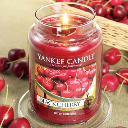 Yankee Candle Scented Candle | Black Cherry Large Jar | Long Burning Candles: up to 150 Hours | Perfect Gifts for Women
