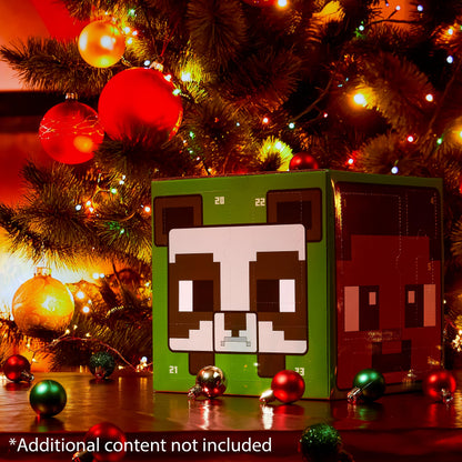 Minecraft Advent Calendar 2025 for Kids Teens, Creeper Stationery & Accessories Christmas Countdown Calendar, Pens Keyrings Gadgets, Gifts for Gamers (Green Cube)