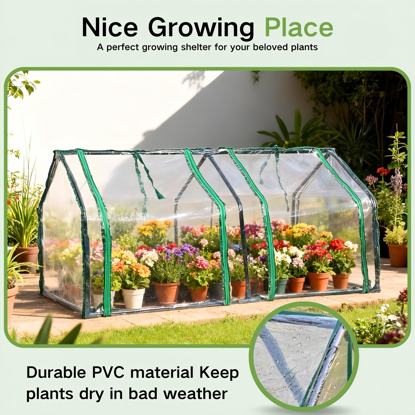 ZSYWODFO 4x2ft Raised Garden Bed with Greenhouse Cover,Wooden Planter Box with Clear PVC Cover & Dual Roll-Up Windows,Outdoor Elevated Garden Box for Vegetables/Herbs/Flowers,Patio,Balcony,Backyard