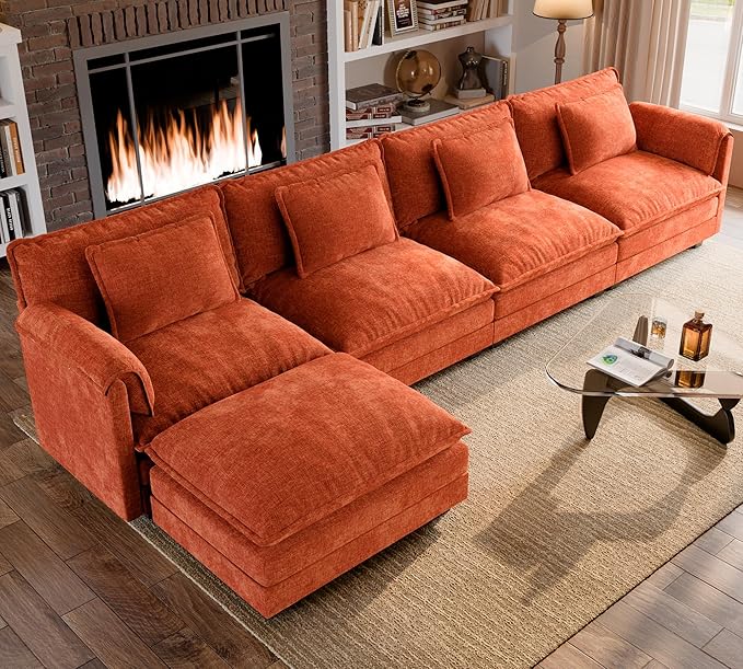 ELUCHANG Oversized 153" Modular Sectional Sofa, Comfy Cloud Couch, L Shaped