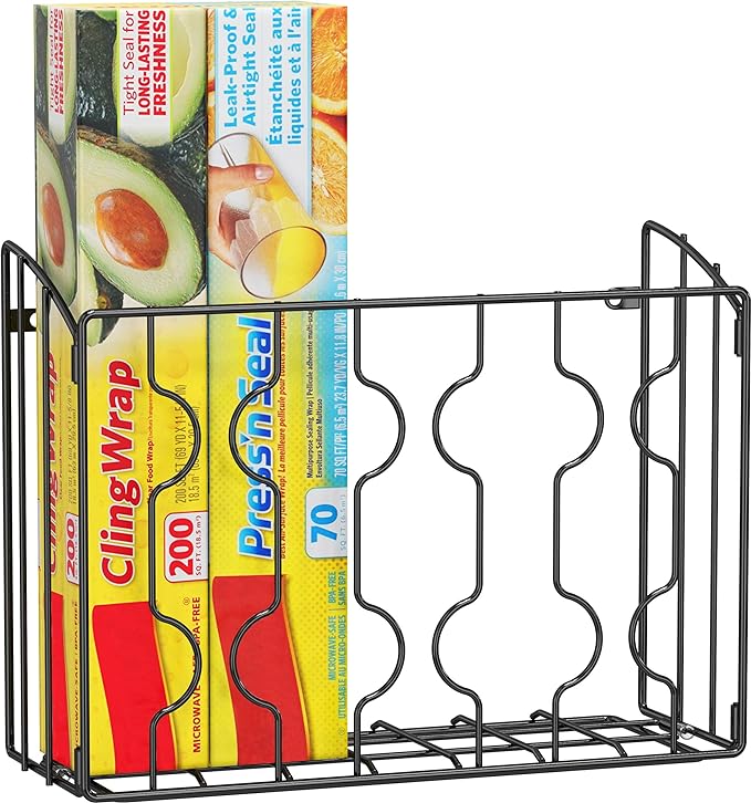 Simple Houseware Wall Door Mount Kitchen Wrap Organizer Rack