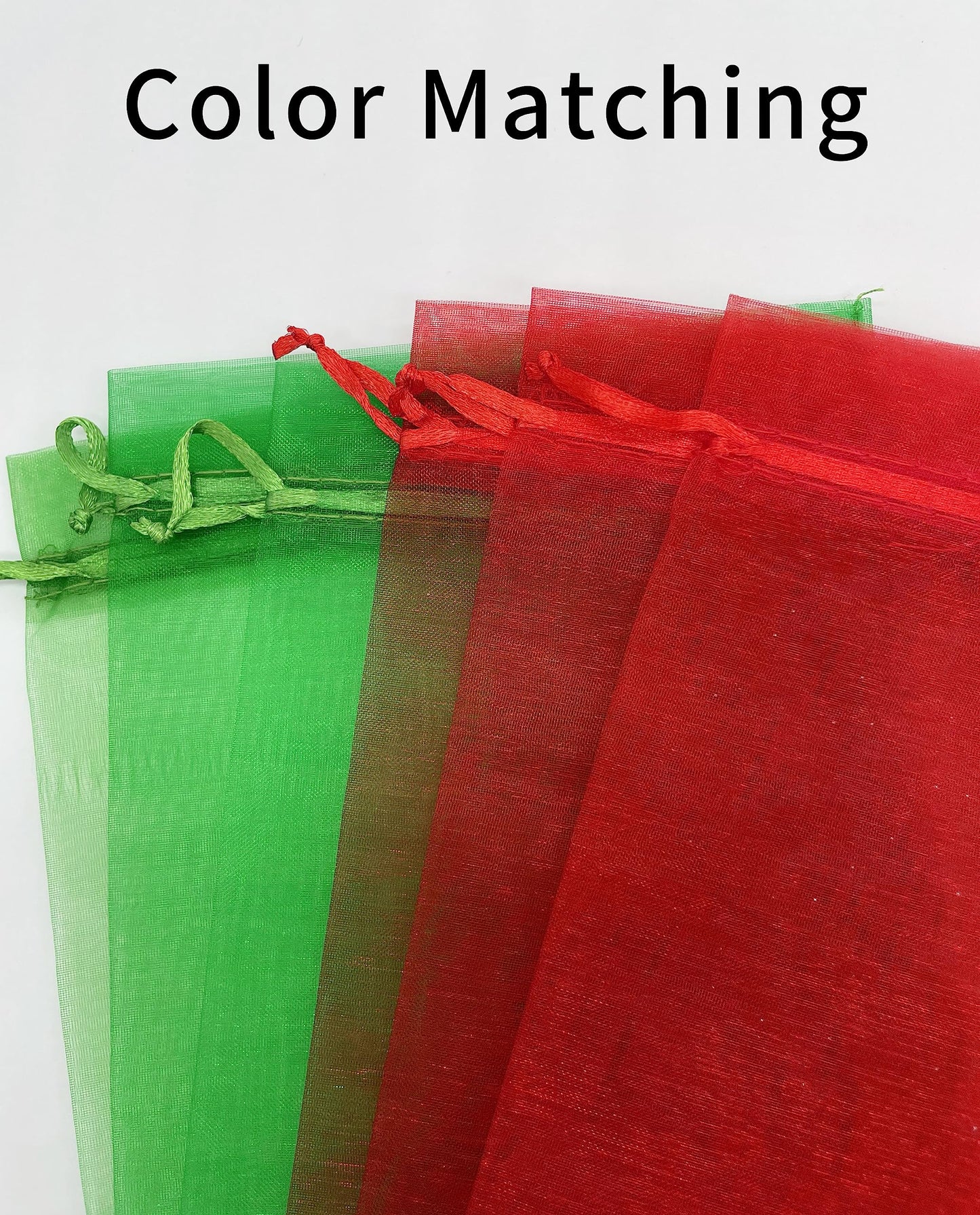 Jexila 100PCS Red Organza Gift Bags 5''X7'' Sheer Mesh Drawstring Pouch for Jewelry Christmas Mother's Day Party Favor Goodie Candy Treat Bags