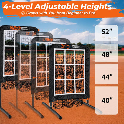 Pitching Net, 9 Hole Baseball & Softball Pitching Net with Strike Zone, Adjustable Pitching Target with 9 Pocket Design, Portable（Training Net）