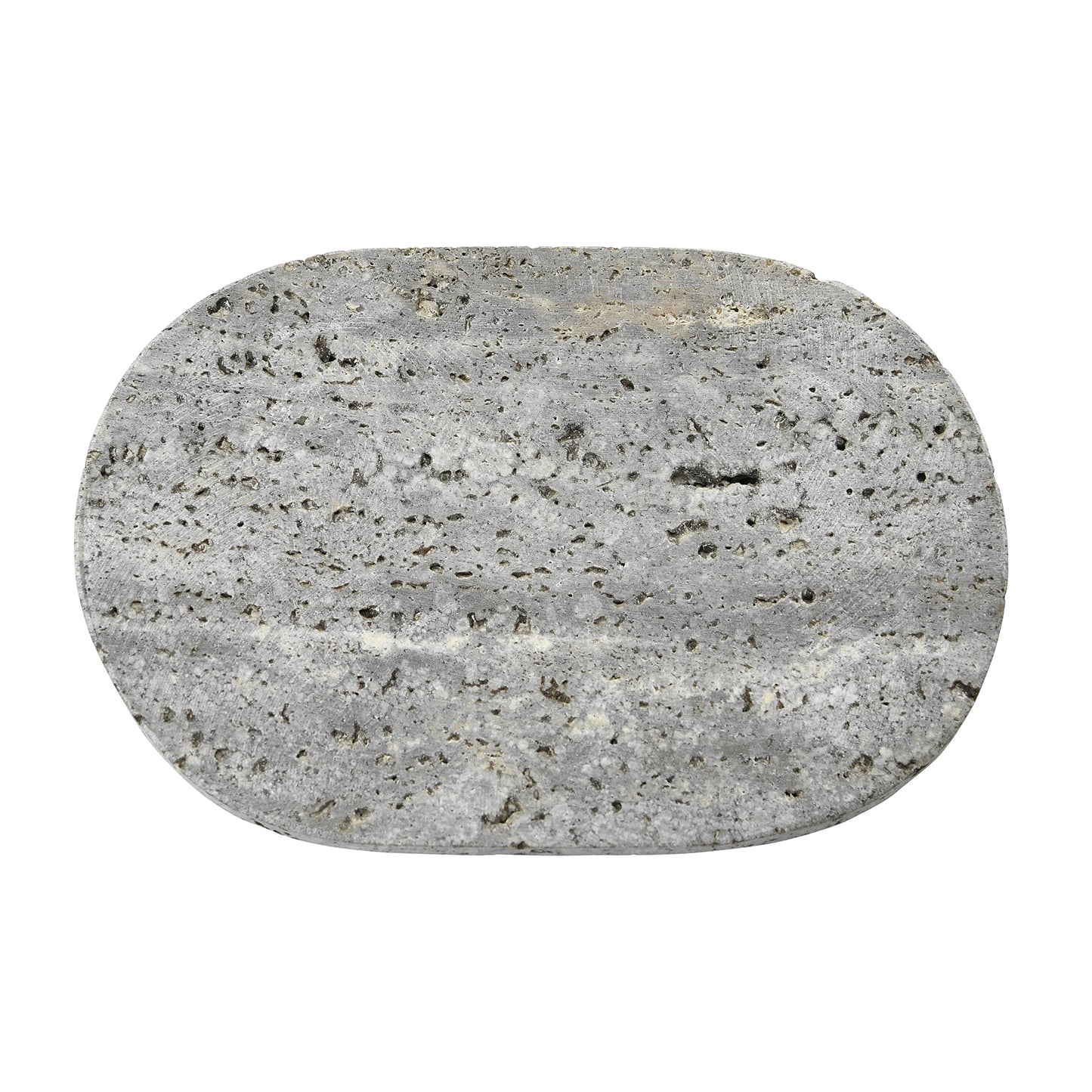Creative Co-Op Travertine Soap Dish, Grey