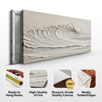 TAILORED CANVASES Minimalist Wall Art White Abstract Wave Wall Decor Scandinavian Coastal Canvas Modern Artwork for Living Room Bedroom Dining Office 10x20