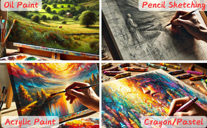 Exerz 30x40cm Pre-Stretched Canvas 5pk, 1.7cm A3 Framed Artist Canvas Blank, 280GSM 100% Cotton/Triple Primed/Acid Free/Medium Grain - Acrylic & Oil