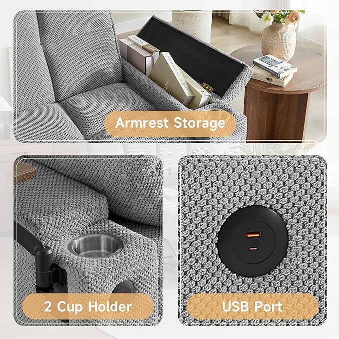 Auvsoce 65'' Chaise Lounge Chair Indoor, 3-in-1 Convertible Sofa Bed