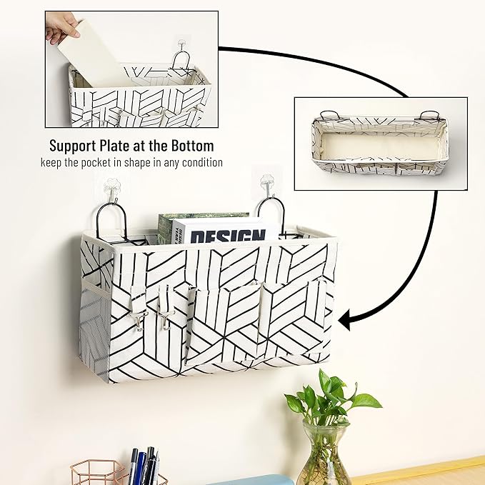 2pcs Large Wall Hanging Storage Bag, Door Closet Linen Fabric Pockets Organizer
