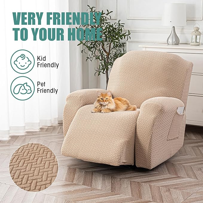Genina Recliner Chair Cover, Stretch Reclining Chair Covers, Recliner Sofa