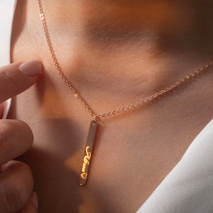 Petite Boutique Vertical Name Necklace for Women Personalized Vertical Name Necklace Customized Jewelry Custom Name Necklace for Men Girls Name Necklace Personalized Vertical Necklace Gift