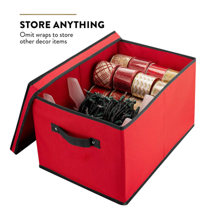 ZOBER Christmas Light Storage Reels - Christmas Light Organizer with 4 Plastic Wheels - Fits 200 Mini Lights Per Spool, Lights Storage - Strong & Durable Material - Stitched Reinforced Handles - Red
