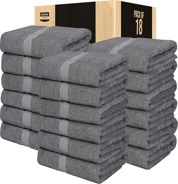 Utopia Towels 18 Pack Bath Towel Set, 500 GSM 100% Ring Spun Cotton Medium