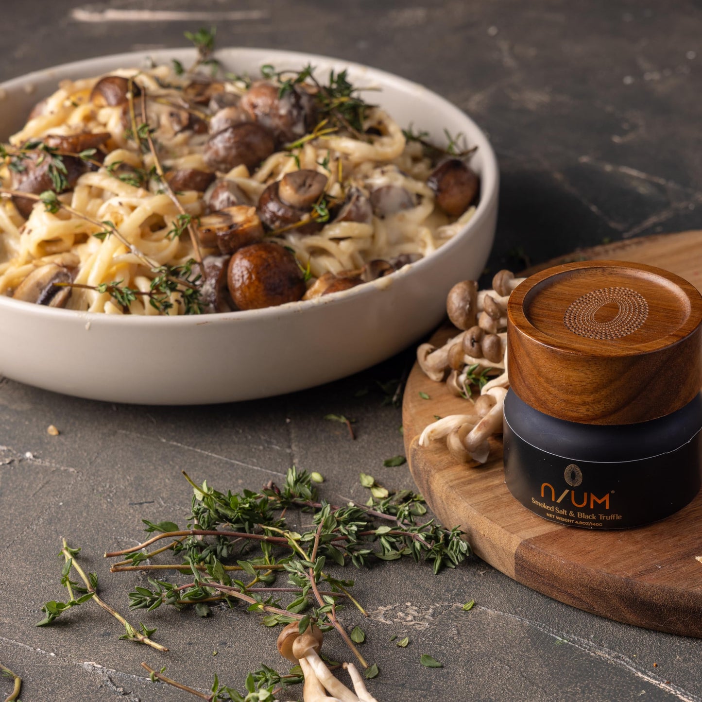 N/UM - Smoked Salt & Black Truffle - Handcrafted with African Beechwood Smoked Kalahari Salt and Real Black Truffle. Perfect for Steaks, Pasta, Eggs & Vegetables | 4.9 oz